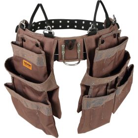 VEVOR 19 Pockets ool Belt, Adjusts from 32 Inches to 54 Inches, Polyester Heavy Duty Tool Pouch Bag, Detachable Tool Bag for Electrician, Carpent