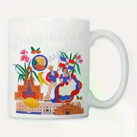 [Rustic Charm] Beagle Hunting Club 11oz Ceramic Coffee Mug - Dog Lover's Rabbit Chaser Design with Sunset Scene,