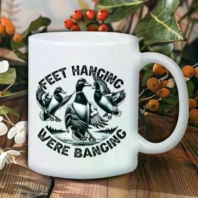 Funny Duck Hunting Ceramic Coffee Mug - Reusable, Microwave Safe, Hand Wash Only, Perfect Gift for Coffee (Color: White)