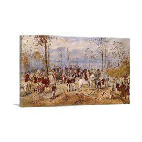 Fox Hunting 1890 (Type: Standard Framed Canvas Print, size: 24" x 16" / 60cm x 40cm (approx))
