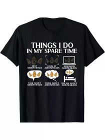 Men's Arrow Hunting Pattern T-Shirt - "Things I Do in My Free Time" Design, 100% Cotton, Casual Outdoor T-Shirt for Fitness, Hiking & Casual Wear (Color: Black, size: S)