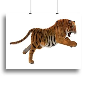 3D digital render of a hunting big cat Canvas Print or Poster (Type: Standard Framed Canvas Print, size: 40" x 26" / 100cm x 65cm (approx))